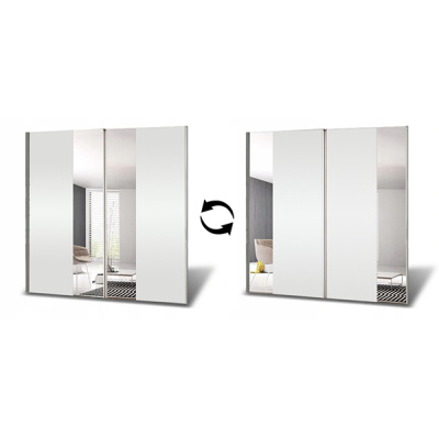 Kleiderschrank Markéta 38 233 cm, Korpus Eiche sonoma, weiß + Spiegel