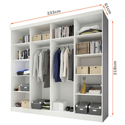 Kleiderschrank Markéta 38 233 cm, Korpus Eiche sonoma, weiß + Spiegel