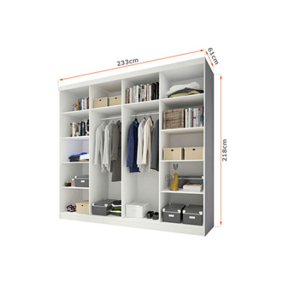 Kleiderschrank Markéta 38 233 cm, Korpus Eiche sonoma, weiß + Spiegel