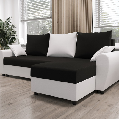 Elegante Couchgarnitur FLORIANA – schwarz / weiß