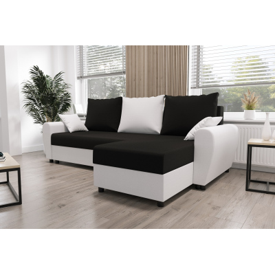 Elegante Couchgarnitur FLORIANA – schwarz / weiß