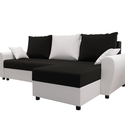 Elegante Couchgarnitur FLORIANA – schwarz / weiß