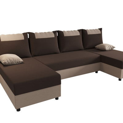 U-förmige Couchgarnitur SANVI – Braun/Dunkelbraun