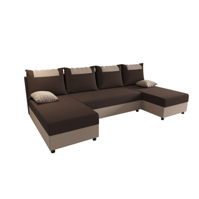 U-förmige Couchgarnitur SANVI – Braun/Dunkelbraun
