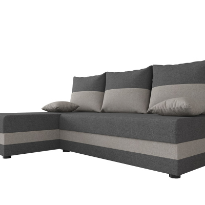 Modernes Ecksofa HORTENZIE – dunkelgrau / grau