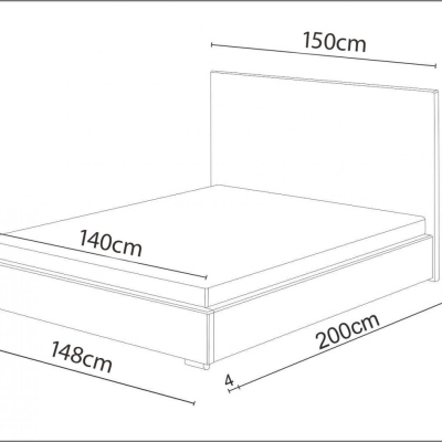 Doppelbett 140x200 FLEK 3 – gelb