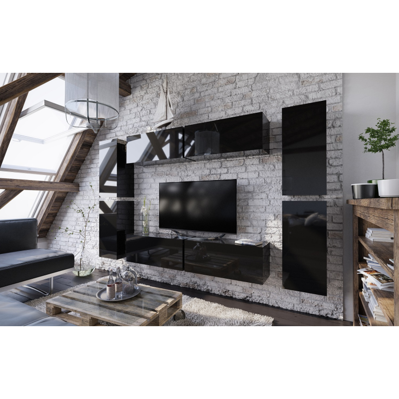Modernes Wohnzimmer-Set BRADT 2 - schwarz