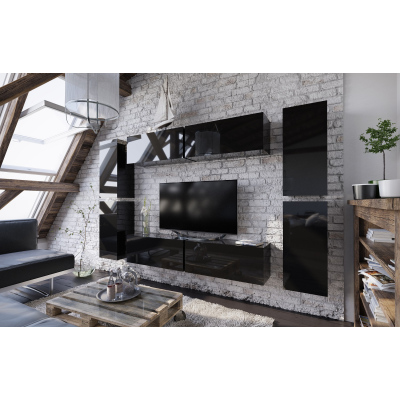 Modernes Wohnzimmer-Set BRADT 2 - schwarz