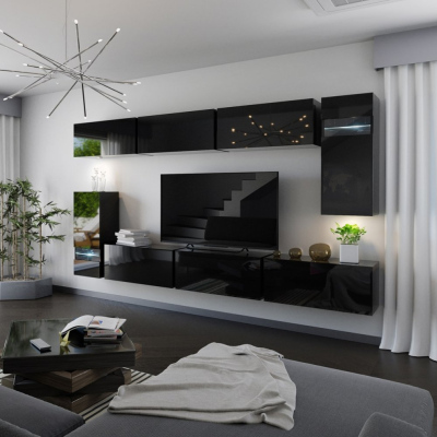 Modernes Wohnzimmer-Set BRADT 3 - schwarz