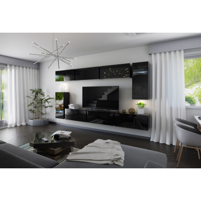 Modernes Wohnzimmer-Set BRADT 3 - schwarz