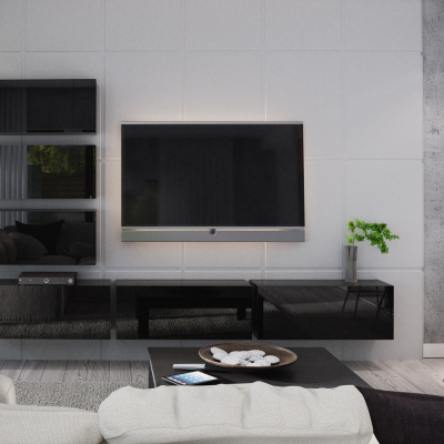 Modernes Wohnzimmer-Set BRADT 4 - schwarz