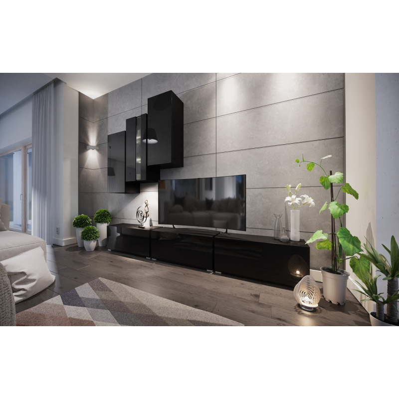 Modernes Wohnzimmer-Set BRADT 5 - schwarz