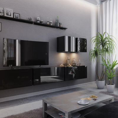 Modernes Wohnzimmer-Set BRADT 7 - schwarz