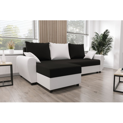 Elegante Couchgarnitur FLORIANA – schwarz / weiß