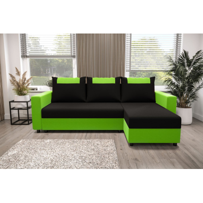 Ecksofa mit Armlehnen SANVI – Grün/Schwarz