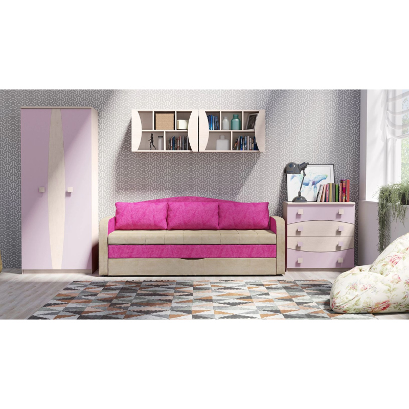 Schlafsofa mit Stauraum TURAN - rosa