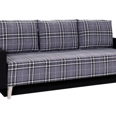 Gepolstertes Schlafsofa mit Stauraum MURIEL - weiß/schwarz