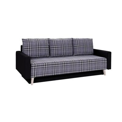 Gepolstertes Schlafsofa mit Stauraum MURIEL - weiß/schwarz
