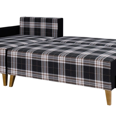 Gepolstertes Polster-Schlafsofa mit Stauraum MURIEL - grau/schwarz