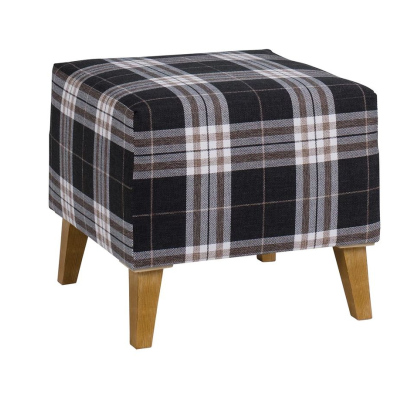 Hocker MURIEL - grau / schwarz