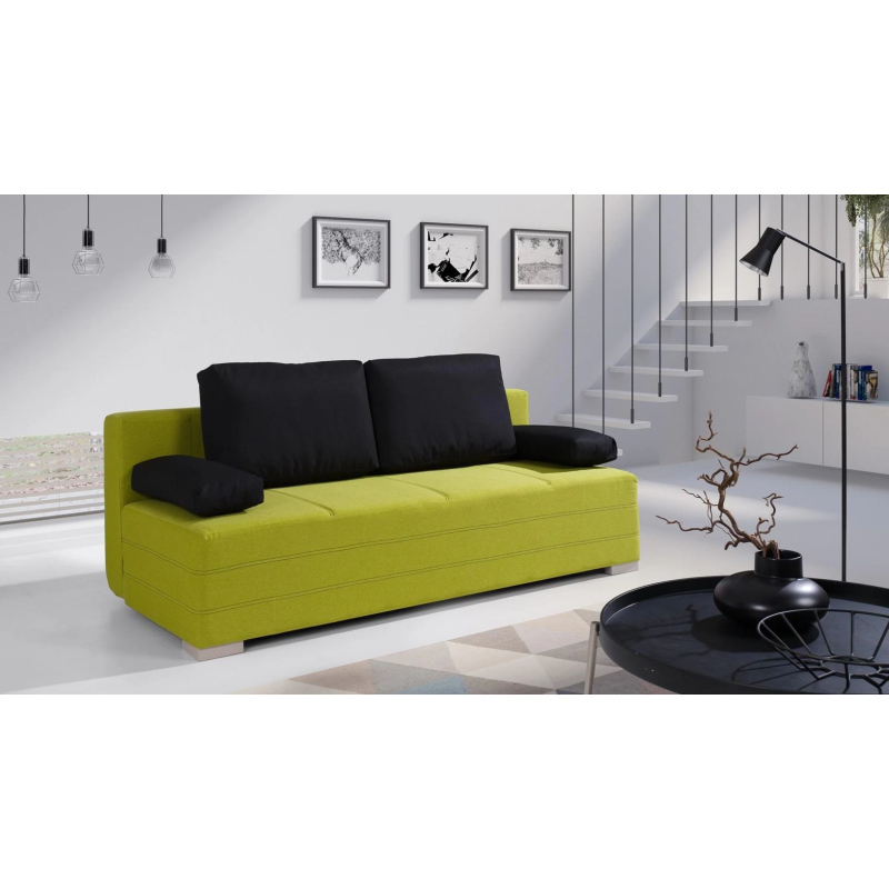IGOR Schlafsofa mit Kissen und Stauraum – grün