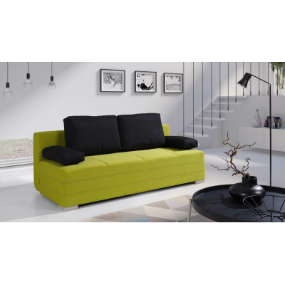IGOR Schlafsofa mit Kissen und Stauraum – grün