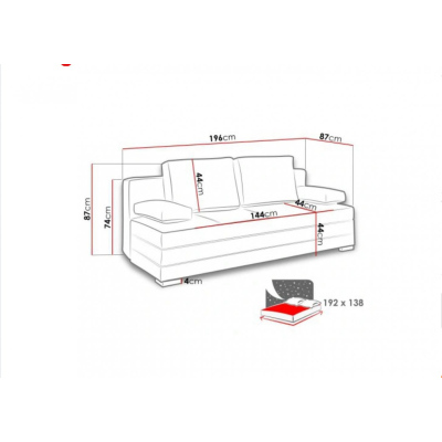 IGOR Schlafsofa mit Kissen und Stauraum – grün