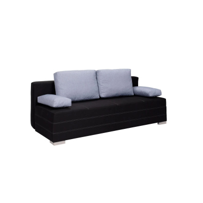 IGOR Schlafsofa mit Kissen und Stauraum – schwarz