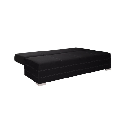 IGOR Schlafsofa mit Kissen und Stauraum – schwarz