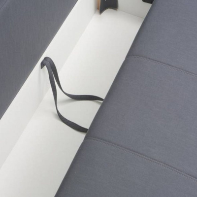 IGOR Schlafsofa mit Stauraum und Kissen - graue / rosa Kissen