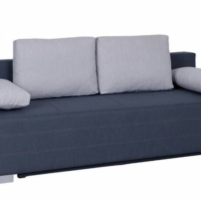IGOR Schlafsofa mit Kissen und Stauraum - blau-graue / graue Kissen