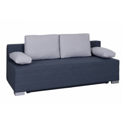 IGOR Schlafsofa mit Kissen und Stauraum - blau-graue / graue Kissen