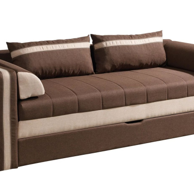 Schlafsofa mit Kissen EWALD - braun