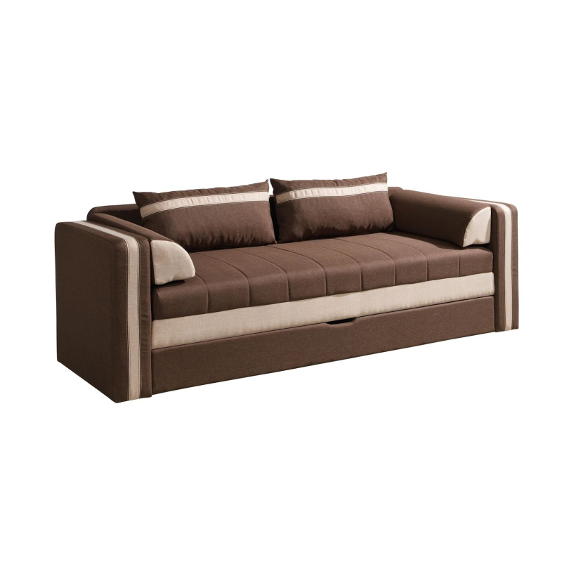 Schlafsofa mit Kissen EWALD - braun
