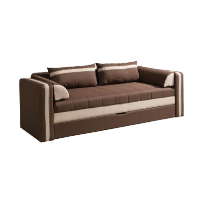 Schlafsofa mit Kissen EWALD - braun