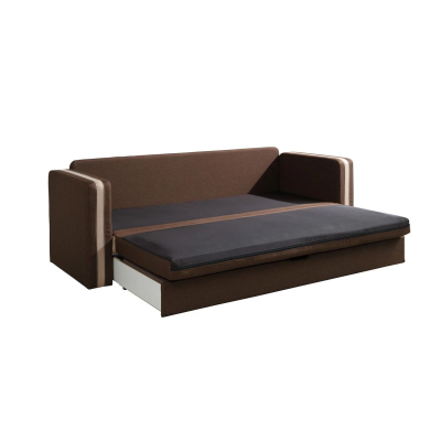 Schlafsofa mit Kissen EWALD - braun