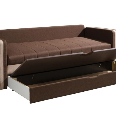 Schlafsofa mit Kissen EWALD - braun