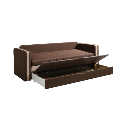 Schlafsofa mit Kissen EWALD - braun