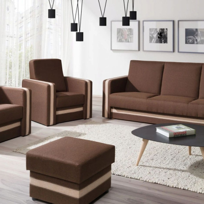 Schlafsofa mit Kissen EWALD - braun