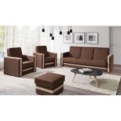Schlafsofa mit Kissen EWALD - braun