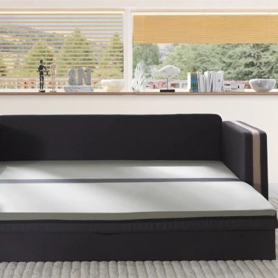Schlafsofa mit Kissen EWALD - grau/braun