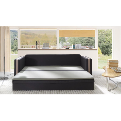 Schlafsofa mit Kissen EWALD - grau/braun