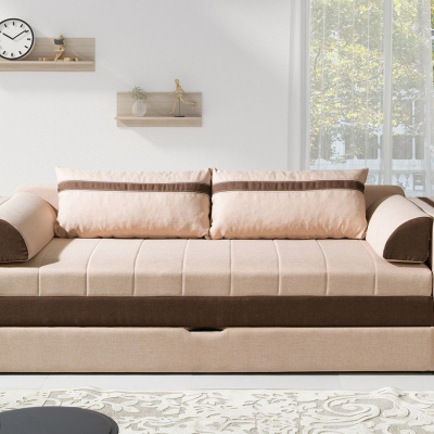 Schlafsofa mit Kissen EWALD - beige