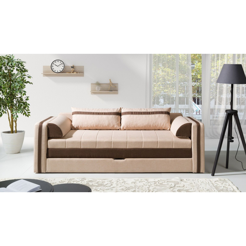 Schlafsofa mit Kissen EWALD - beige