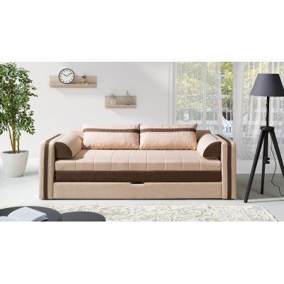 Schlafsofa mit Kissen EWALD - beige