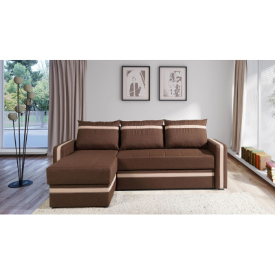 Ecksofa mit Kissen EWALD - dunkelbraun
