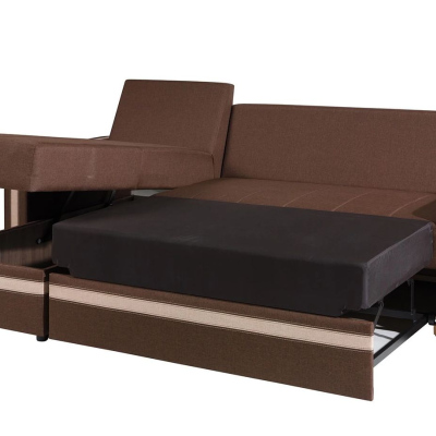 Ecksofa mit Kissen EWALD - dunkelbraun