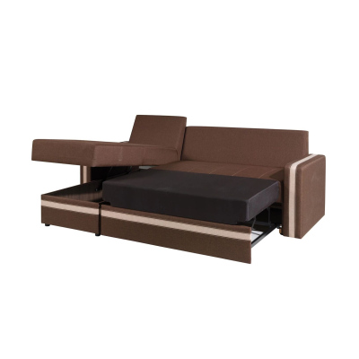 Ecksofa mit Kissen EWALD - dunkelbraun
