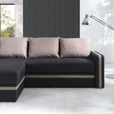 Ecksofa mit Kissen EWALD - hellbraun