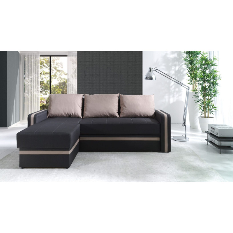 Ecksofa mit Kissen EWALD - hellbraun